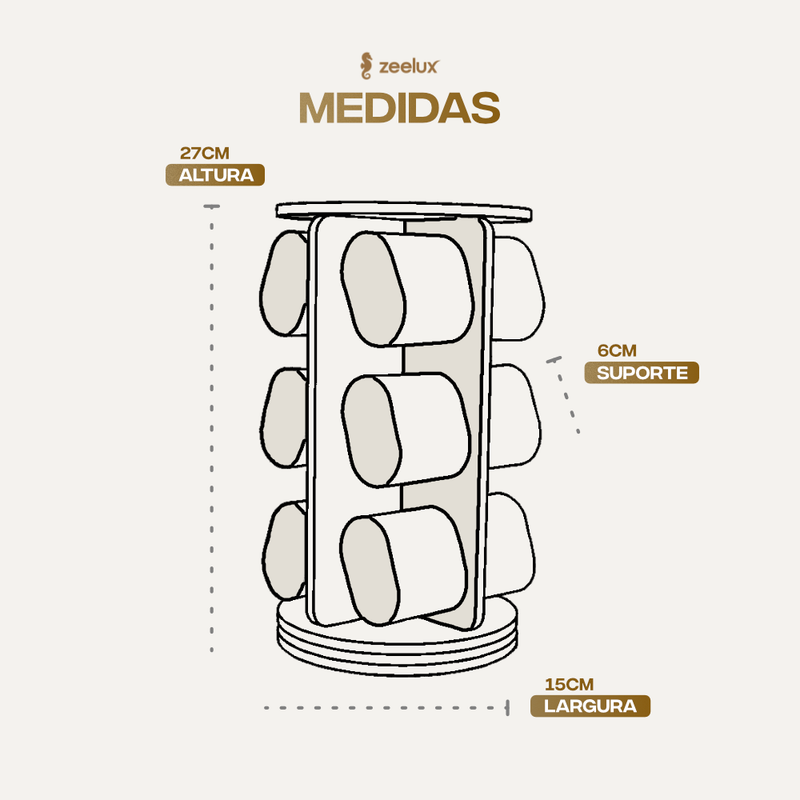 Organizador Giratório Relógio