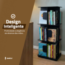 Estante para Livros Giratória Compacta para até 120 livros.