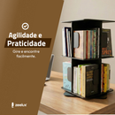 Estante Para Livros Giratória Compacta Para Até 80 Livros