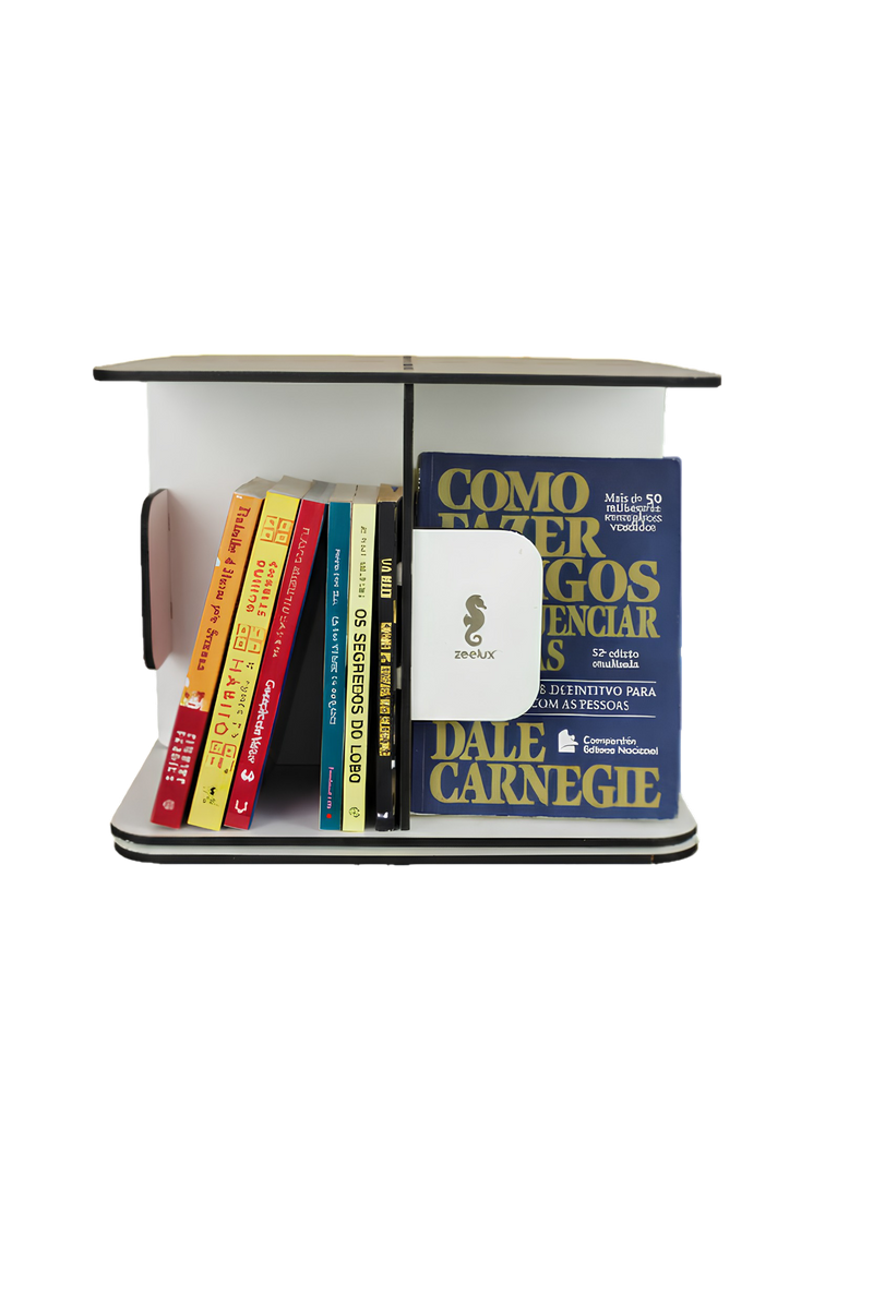 Estante Para Livros Giratória Compacta Para Até 40 Livros