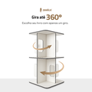 Estante Para Livros Giratória Compacta Para Até 80 Livros