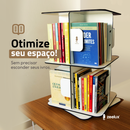 Estante Para Livros Giratória Compacta Para Até 80 Livros