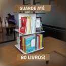 Estante Para Livros Giratória Compacta Para Até 80 Livros